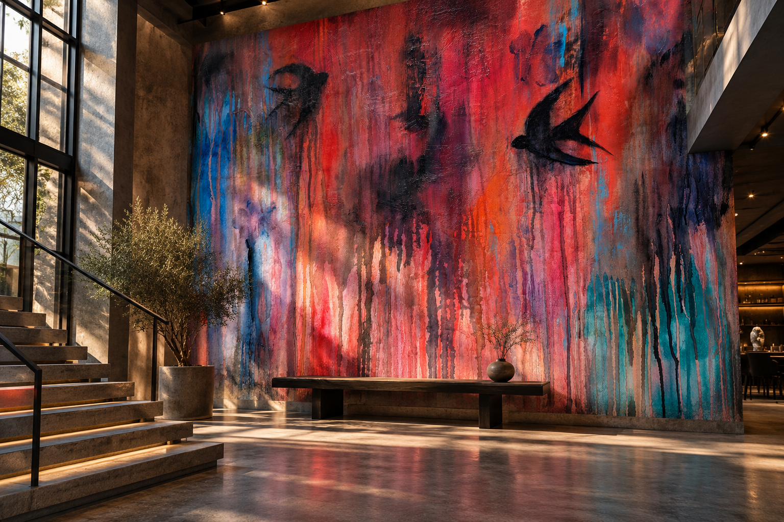 Aves mural visualisation by The Black Labrador Project